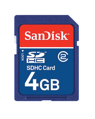 Carte SDHC SanDisk 4 Go Image de l’article