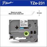 Brother TZE231 Black on White Laminated Label Tape, 12-mm x 8-m | Brothernull