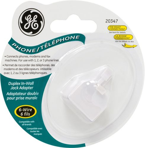 GE Duplex In-Wall Jack Adapter, White Product image
