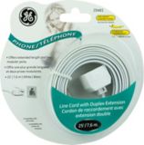GE Line Cord with Duplex Extension, White, 25-ft | GEnull