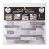 Carreaux adhésifs muraux  Peel & Impress, vinyle, marbre gris rectangulaire, paq. 4 | Peel & Impressnull