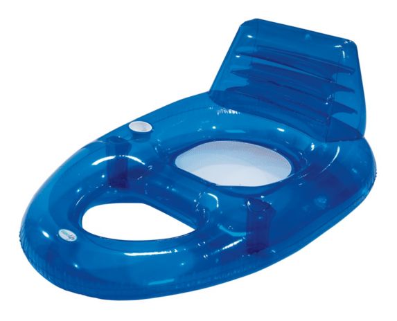 Chaise longue de piscine inclinable gonflable Aqua avec porte-gobelet, bleu Image de l’article