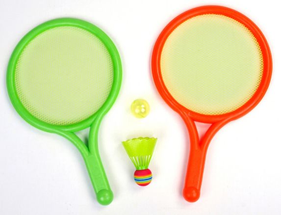 2-Player Mini Badminton Set w/ Mesh Rackets & Birdie, Outdoor/Beach Toy, Age 3+, Assorted Product image