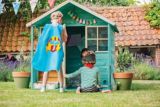 plum wooden playhouse teal