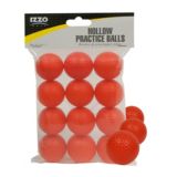 Balles d¿entraînement de golf Izzo, creuses, orange, paq. 12 | Izzonull