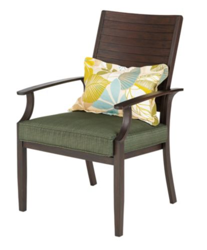 Monterey Collection Slat Back Cushioned Patio Dining Chair Product image