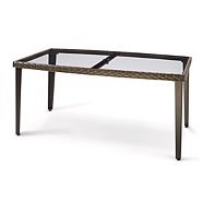 CANVAS Breton All-Weather Wicker Outdoor/Patio Dining Table w/ Glass Top, Brown