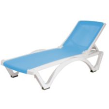 Gracious Living Baja Resin Sling Lounge, White/Blue Canadian Tire