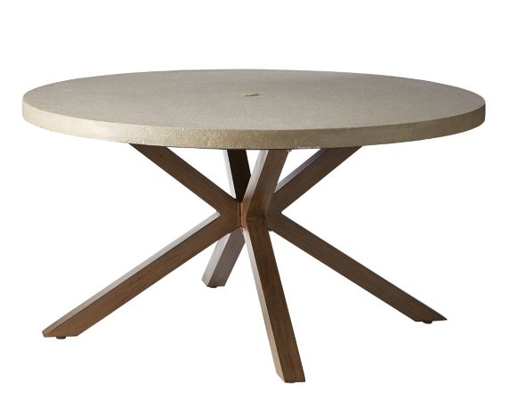 Canvas Seabrooke Round Concrete Patio, Round Concrete Outdoor Dining Table With Umbrella Hole