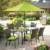 CANVAS Cabana Collection Wicker Glass Patio Dining Table | CANVASnull
