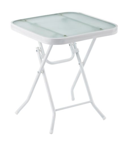 For Living Square Folding Glass Patio Side Table, 18-in Product image