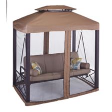 Canvas Valencia Patio Swing Daybed With Netting