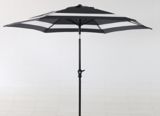 CANVAS Patio Market Umbrella, Black and White Stripe, 9-ft | CANVASnull