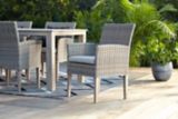 Chaise en osier pour table à dîner de terrasse CANVAS Monaco avec coussin de siège, beige | CANVASnull