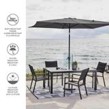 Canvas Rectangular Patio Umbrella Grey 6 Ft X 9 Ft Canadian Tire