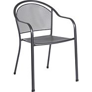 CANVAS High Park Steel Mesh Outdoor/Patio Dining Chair, Stackable, Grey