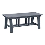 Capterra Rectangle Recycled Plastic Outdoor/Patio Coffee Table, Grey, 46x21x19-in