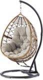 CANVAS Sydney All Weather Single Outdoor Patio Egg Swing Chair w/ Stand | CANVASnull