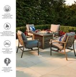 CANVAS Sandbanks All-Weather Wicker Outdoor/Patio Conversation/Chat Set w/Fire Table, 5-pc | CANVASnull