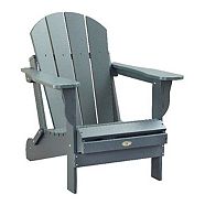 Patio Leisure Line Recycled Plastic Folding Outdoor Adirondack Chair,UV-Resistant,Grey