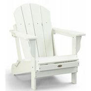 Patio Leisure Line Recycled Plastic Folding Outdoor Adirondack Chair,UV-Resistant,White