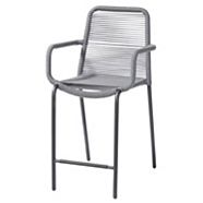 CANVAS Mercier Steel Rope Outdoor/Patio/Balcony Height Chair, Stackable, Grey