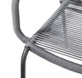 Fauteuil haut empilable en acier et en corde CANVAS Mercier, gris | CANVASnull