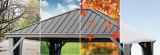 Abri de jardin à toit rigide avec cadre en acier et en aluminium et moustiquaire couleur taupe CANVAS Skyline, 10 x 10 pi | CANVASnull