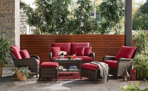 CANVAS Rosedale All-Weather Wicker Outdoor Patio Conversation Set w/Glass Tabletop, 6-pc Product image