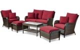 CANVAS Rosedale All-Weather Wicker Outdoor Patio Conversation Set w/Glass Tabletop, 6-pc | CANVASnull
