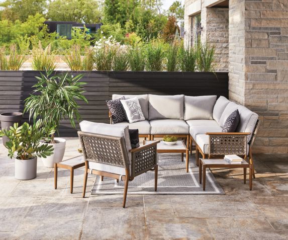 Canvas Baffin Conversation Sectional, Sectional Patio Sets Canada