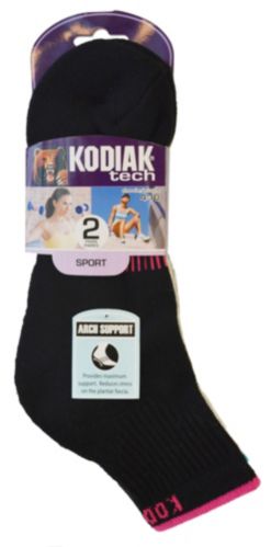 Kodiak Women's Tech Sport Quarter Socks, Black, 2-pk Product image