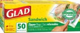 Sacs à sandwich à glissière Glad, paq. 50 | GLADnull