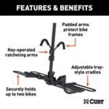 CURT Tray-Style Hitch-Mounted Bike Rack (2-Bike, 1-1/4-in or 2-in Shank) | CURTnull