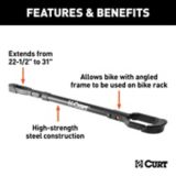 CURT Adjustable Bike Adapter Beam for Angled Frames, 22-1/-in to 31-in | CURTnull