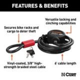 CURT Multi-Use Lock Cable, Vinyl-Coated Braided Steel, 6-ft x 3/8-in | CURTnull