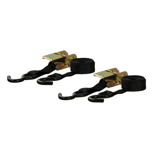 CURT 10-ft Black Cargo Straps with S-Hooks (500-lb, 2-pk) Product image