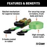 CURT 16-ft Lime Green Cargo Strap with S-Hooks (1,100-lb) | CURTnull