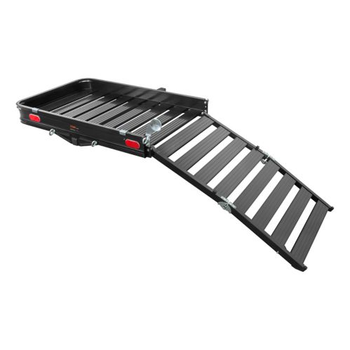 CURT Black Aluminum Hitch Cargo Carrier with Ramp Product image