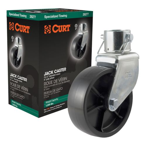 CURT 6-in Jack Caster (Fits 2-in Tube, 2,000-lb, Packaged) Product image