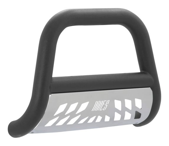 Aries Big Horn Bull Bar, Textured Black with SS Skid Plate, 4-in Product image
