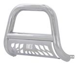 Aries Big Horn Bull Bar, Stainless with SS Skid Plate, 4-in | ARIESnull