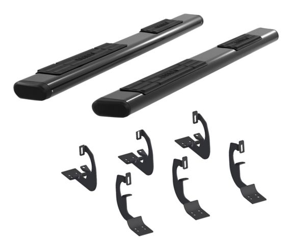Aries Oval Side Bar Kit, Black, 6-in Product image