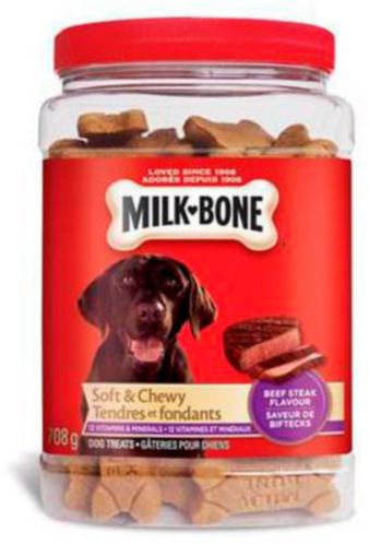 Milk-Bone Soft & Chewy Beef Steak Cannister Dog Treat, 708-g Product image