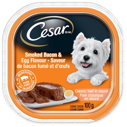 Nourriture humide pour chiens Cesar, bacon fumé et oeufs, 100 g Image de l’article
