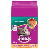 Nourriture sèche pour chats adultes Whiskas, thon, 4 kg | Whiskasnull