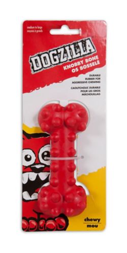 Dogzilla Knobby Rubber Dog Bone Toy, Medium Product image