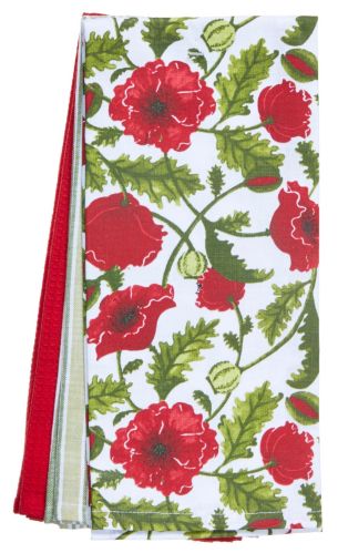 For Living Painted Poppy Tea Towel, 3-pc Product image