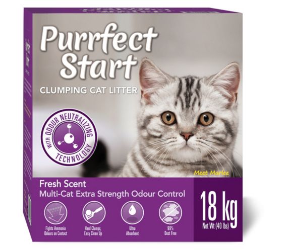  Purrfect  Start Multi Cat Clumping Litter  18 kg Canadian 