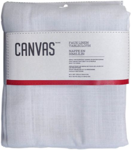 CANVAS Faux Linen Tablecloth, White, 60 x 120-in Canadian Tire
